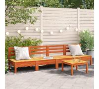 Festnight Sofás de Jardín 3 Plazas Muebles Jardin Conjunto Jardin Exterior Sofa Exterior Sofas de Terraza Sillón de Exterior Sofá Modular Madera de Pino Marrón Cera 4-plazas-Type-2