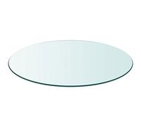 Festnight Tablero de Mesa de Cristal Templado Redondo - Color de Transparente Material de Vidrio, 700 mm