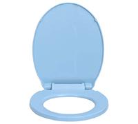 Festnight Tapa y Asiento de Váter con Cierre Suave Ovalada Asiento de Inodoro Universal Azul 46 x 34 cm