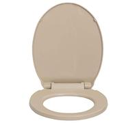 Festnight Tapa y Asiento de Váter con Cierre Suave Ovalada Asiento de Inodoro Universal Beige 46 x 34 cm