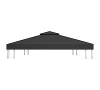 Festnight Toldo de Cenador | Techo de Reemplazo 4X3 Metros para Carpa Pabellon Toldo Eventos y Bodas Negro
