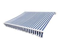 Festnight Toldo De Lona para Jardín Balcón 4x3M Color Azul&Blanco (No Incluido Marco)