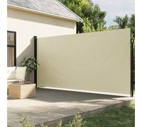 Festnight Toldo Lateral Retráctil 220 x 500 cm Separador Retráctil Terraza Pantalla Enrollable Mampara de Privacidad y Protección Solar para Jardín Balcón Terraza Crema
