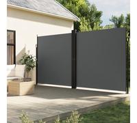 Festnight Toldo Lateral Retráctil 220x1200 cm Separador Retráctil Terraza Pantalla Enrollable Mampara de Privacidad y Protección Solar para Jardín Balcón Terraza Antracita