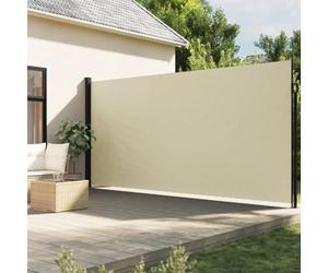 Festnight Toldo Lateral Retráctil 220x600 cm Separador Retráctil Terraza Pantalla Enrollable Mampara de Privacidad y Protección Solar para Jardín Balcón Terraza Crema