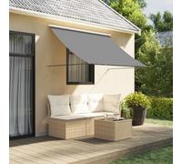 Festnight Toldo Montando en la Pared 200x150 cm - Toldo Manual Retráctil para Terraza Balcon - Toldo Extensible - Persiana de la Ventana Exterior Gris Antracita