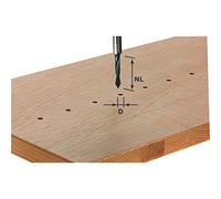 Festool 491064 - Brocas Acero para Agujeros Pasantes HW, Vástago 8 mm HW S8 D530