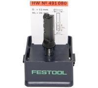 Festool 491080 - Fresas para ranurar placa rever. Helicoidal HW, Vástago de 8 mm HW S8 D12/30 WP Z1
