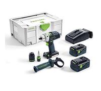 Festool 574702 - Taladro atornillador de percusión de batería QUADRIVE, PDC 18/4 Li 5.2-Plus