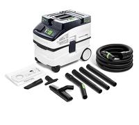 Festool Aspiradora Cleantec CT 15 Set - Kit compacto de aspiradora en seco y húmedo con accesorios de limpieza, depósito de 15 L, antiestático, 5 niveles de control de potencia de succión, móvil y