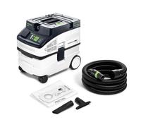 Festool Aspiradora Cleantec CT 15 E - Aspiradora en seco y húmedo, depósito de 15 l, compacto y portátil, incluye accesorios, función antiestática, ideal para taller, construcción y coche
