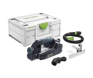 Festool Cepillo Monomanual EHL 65 EQ-Plus con Cuchilla Helicoidal | Cepillo eléctrico de mano, 65 mm de ancho, aspiración integrada, cambio rápido de cuchillas, incluye Systainer