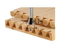 Festool 490991 - Fresa de cola de milano / dientes HS, vástago 8 mm HS S8 D13,8/13,5/15