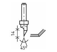 Festool 491000 - Fresa para placas de cartón enyesado HW, vástago 8 mm HW S8 D12,5/45°