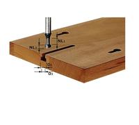 Festool Fresa para ranuras en T HW S8 D10,5/NL13 | Fresa HW de doble filo para ranuras en T, ranuras para cuadros y colgadores de ojo de cerradura, vástago de 8 mm, D1 10,5 mm