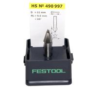 Festool 490997 - Fresa para ranuras en V, HS, vástago 8 mm HS S8 D11/9,5/60°