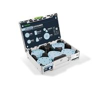 Festool Granat Systainer³ SYS-STF D125 - Set Discos Lija 125 mm | Surtido P60-P220 para lijadora orbital - almacenamiento Systainer M 112 incluido