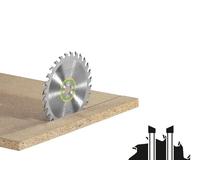 Festool Hoja de Sierra Circular para Madera HW 225x2,6x30 W32 | 32 dientes, ángulo de ataque 20°, codificación amarilla para madera, compatible con sierras circulares Festool