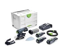 Festool Lijadora delta inalámbrica DTSC 400 3,0 I-Set (con baterías BP 18 Li 3,0, cargador rápido, adaptador de red (incluye cable de alimentación Plug IT), zapata, protector, bolsa de recogida de