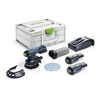 Festool Lijadora Excentrica a Bateria ETSC 125 3,0 I-Plus | Motor EC-TEC sin escobillas, 18 V Bluetooth Ergo, 125 mm StickFix, 2 baterias, cargador y Systainer