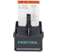 Festool 491078 - Fresas para ranurar placa rever. Helicoidal HW, Vástago de 8 mm HW S8 D8/20 WP Z1