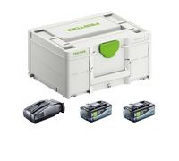 Festool Set de Energía SYS 18V - 2x 8,0 Ah + Cargador SCA16 | 2 baterías de alta capacidad 18 V AIRSTREAM con Bluetooth + cargador rápido SCA16, almacenadas en Systainer³