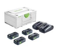 Festool Set de Energía SYS 18V - 4X Batería 4,0 Ah & Cargador Duo
