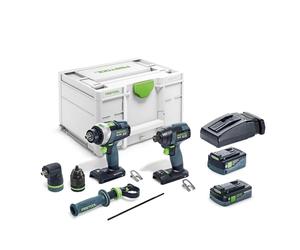 Festool Set Taladro Atornillador TPC 18/4 & Atornillador Impacto TID 18 | Set profesional 18 V con motor EC-TEC sin escobillas, baterías 5,0 Ah y 4,0 Ah, en Systainer³