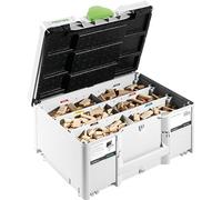 Festool Surtido DOMINO DS 4/5/6/8/10-1060 Tacos en Systainer | 5 medidas de espigas de madera de haya - Compatible con DF 500 - Incluye fresa DOMINO y Systainer SYS3 M 187