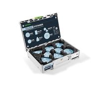 Festool SYS-STF D90/V93 GR-Set Systainer³ para Abrasivos Granat | StickFix - Hojas de lija para RO 90 DX - Granos P60 hasta P180 - para madera, barniz y plástico