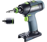 Festool Taladro Atornillador a Batería T 18+3 Basic - Sin Batería | Motor EC-TEC sin escobillas, ajuste electrónico de par, sistema CENTROTEC, 2 velocidades, fabricado en Alemania