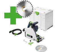 Festool TS 60 K Sierra de Inmersión 1500 W - Ref. 577847 | Sierra sumergible profesional, profundidad 62 mm, ángulo -1° a 47°, extracción de polvo Ø 27/36 mm, velocidad 3000-6800 rpm