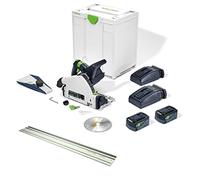 Festool TSC 55 Sierra de Inmersión Inalámbrica 55 mm KEBI-Plus/XL-FS | Kit completo con 2 baterías 18 V, 2 cargadores, riel guía FS 1400/2 y Systainer SYS3