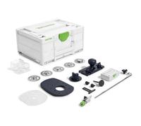 Festool ZS-OF 1010 M Set de Accesorios para Fresadora OF 1010 | Adaptador de carril guía, compás de varas, anillos copiadores, mandril de centrado y colector de virutas