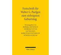 Festschrift für Walter G. Paefgen zum siebzigsten Geburtstag