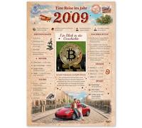 FestySpark 17 cumpleaños mujer y hombre - regalo de cumpleaños para mujeres 17 - regalo 2009 - póster vintage para el hogar para hombres y mujeres - tarjeta de cumpleaños 17 hombres y mujeres - A3
