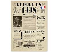 FestySpark Idea de Regalo 27 Años Mujer y Hombre - Gran Tarjeta de Cumpleaños 27 años Mujer y Hombre - Decoración Cumpleaños 27 años - Felicitaciones Tarjeta Cumpleaños - Regalo Original Vuelta a 1998