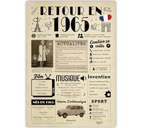 FestySpark Idea de Regalo 60 Años Mujer y Hombre - Gran Tarjeta Cumpleaños 60 años Mujer y Hombre - Decoración Cumpleaños 60 años - Felicitaciones Happy Birthday Card - Regalo Original Vuelta a 1965