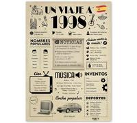 FestySpark Regalo 27 Cumpleaños Mujer - Regalos Originales 27 años Hombre - Tarjeta 27 сumpleaños Mujer - Decoracion 27 сumpleaños Hombre - Un Viaje a 1998