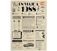 FestySpark Regalo 38 Cumpleaños Mujer - Regalos Originales 38 años Hombre - Tarjeta 38 сumpleaños Mujer - Decoracion 38 сumpleaños Hombre - Un Viaje a 1988