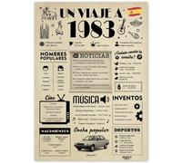 FestySpark Regalo 43 Cumpleaños Mujer - Regalos Originales 43 años Hombre - Tarjeta 43 сumpleaños Mujer - Decoracion 43 сumpleaños Hombre - Un Viaje a 1983