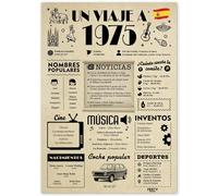 FestySpark Regalo 51 Cumpleaños Mujer - Regalos Originales 51 años Hombre - Tarjeta 51 сumpleaños Mujer - Decoracion 51 сumpleaños Hombre - Un Viaje a 1975
