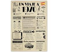 FestySpark Regalo 56 Cumpleaños Mujer - Regalos Originales 56 años Hombre - Tarjeta 56 сumpleaños Mujer - Decoracion 56 сumpleaños Hombre - Un Viaje a 1970