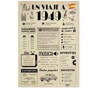 FestySpark Regalo 77 Cumpleaños Mujer - Regalos Originales 77 años Hombre - Tarjeta 77 сumpleaños Mujer - Decoracion 77 сumpleaños Hombre - Un Viaje a 1949