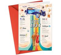 FestySpark - Regalo de cumpleaños original, un increíble viaje en 1934, idea de regalo de 92 años, mujer y hombre, tarjeta de cumpleaños, 92 años, mujer y hombre, decoración de cumpleaños de 92 años