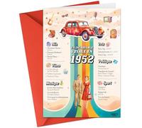 FestySpark - Regalo de cumpleaños original - Un increíble viaje en 1952 - Idea de regalo de 74 años para mujer y hombre, tarjeta de cumpleaños de 74 años para mujer y hombre, decoración de cumpleaños