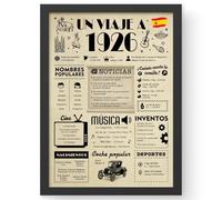 FestySpark Regalo Personalizado 100 Cumpleaños Mujer - Un Viaje a 1926