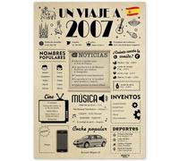 FestySpark Tarjeta 19 Cumpleaños Chica - Regalos Chica 19 сumpleaños - Decoracion 19 сumpleaños Chico - Novio 19 año Juntos - Regalo 19 años - Un Viaje a 2007