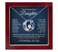 FETCH THE LOVE Collar con texto en inglés "To My Badass Daughter", regalos de cumpleaños para hija de papá, mamá, joyería significativa para padre e hija con tarjeta de mensaje inspiradora, regalo