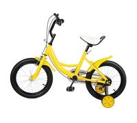 Fetcoi Bicicleta infantil de 16 pulgadas con ruedines de apoyo antideslizantes para niños y niñas de 4 a 8 años. Ruedines desmontables para bicicletas infantiles (amarillo)